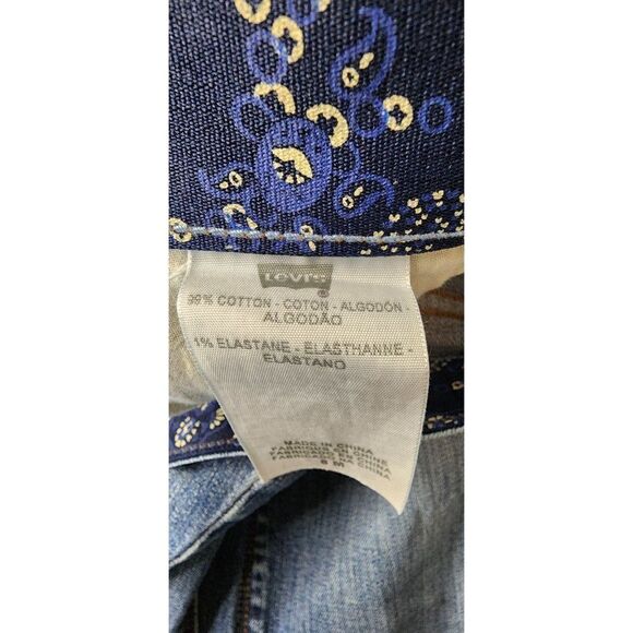 Levi's Straight Leg Women's 8M Blue Jeans with Printed Waist Band - Picture 9 of 10